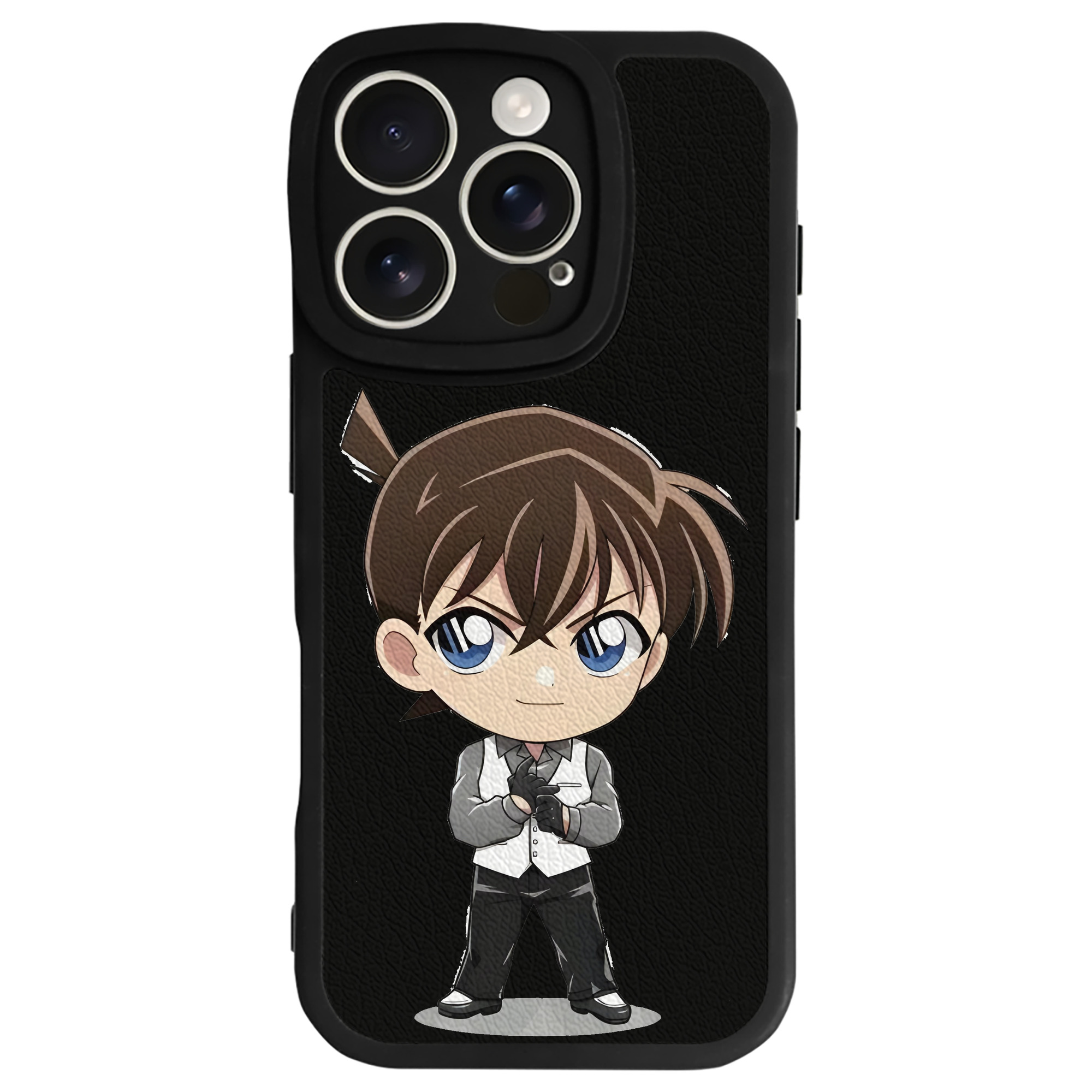 （画像用） 名探偵コナン 江戸川 コナン Detective Conan Conan Edogawa 【iPhone 16シリーズ対応】シリコンスマホケース（レザー調） 材質：シリコン